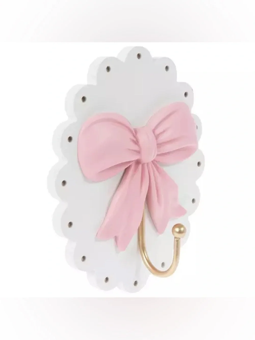 Pink Bow Wood Wall Hook